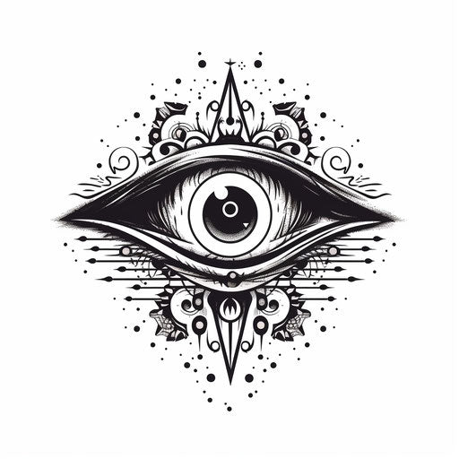 The all seeing eye tattoo, michael deforge style, cybermysticsteampunk