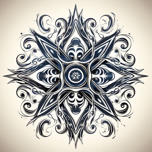 Tribal tattoo stars medieval sketch spray paint street art