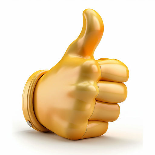 Thumb up symbol, animated cartoon illustration isolated
