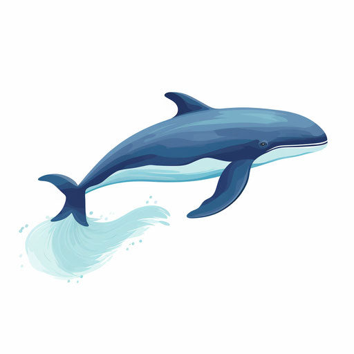 Whale clipart in the style of Minimalist, on white background
