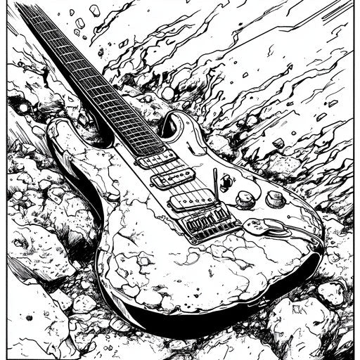 Learning Through Guitar Coloring Pages