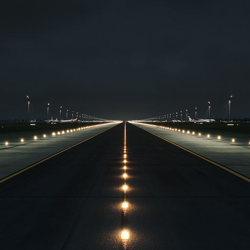 Realistic depiction of airport runway lights