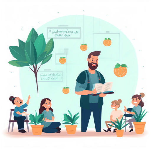 Minimalist-style Teachers Day Clipart on White Background