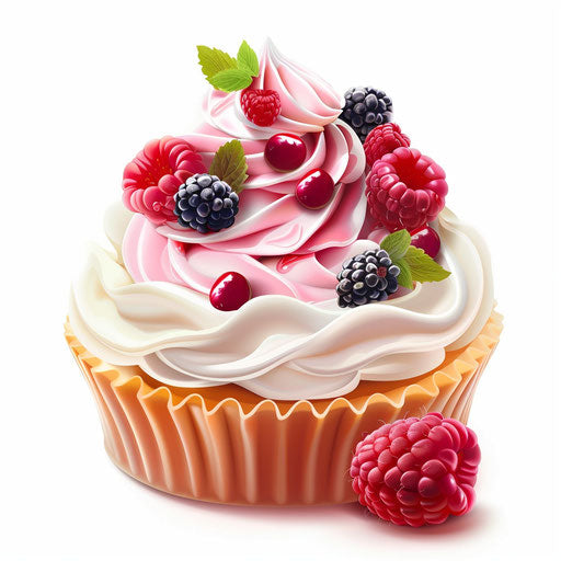 Realistic dessert clipart on a flat and white background