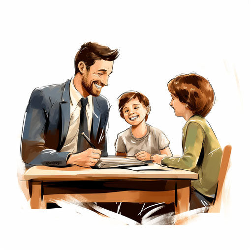 Parent teacher conference clipart, Chiaroscuro Art style