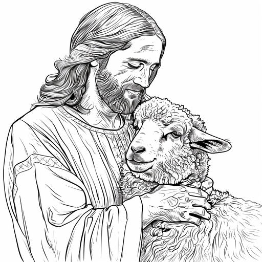 Jesus holding a lamb