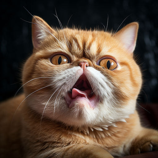 Exotic shorthair cat meowing