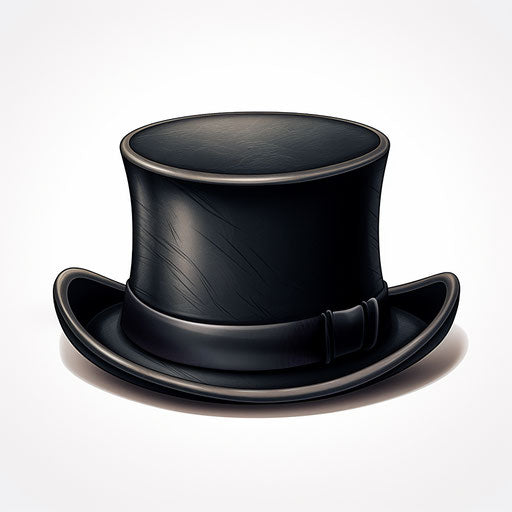 Top hat clipart in the style of Chiaroscuro Art, on a white background