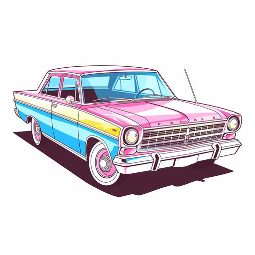 Police car artwork in Pastel Colors Art style on white