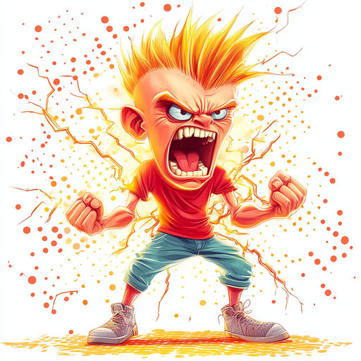 Humorous caricature of an electricity caricature clipart