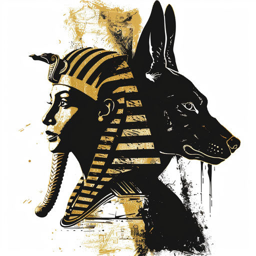 Dynamic duo in black and gold on white