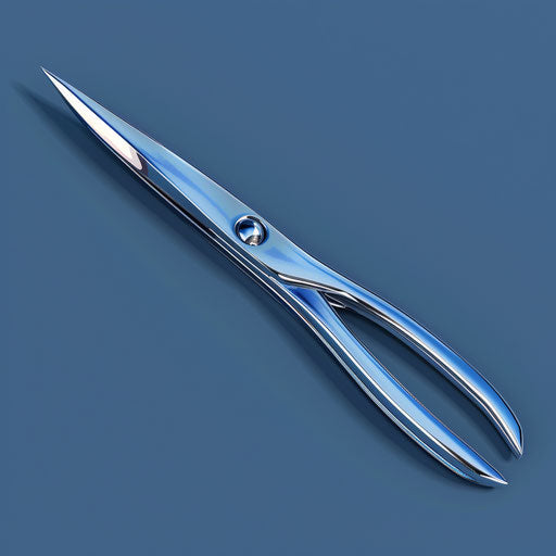 Realistic nail cutter on flat indigo background