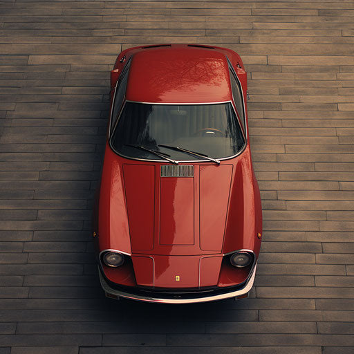 Top view of a classic Ferrari Daytona
