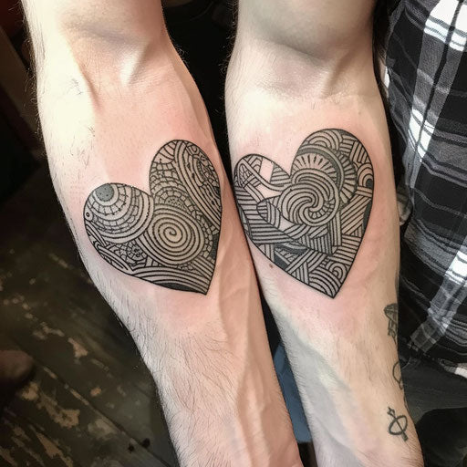 Heart tattoos with intricate patterns