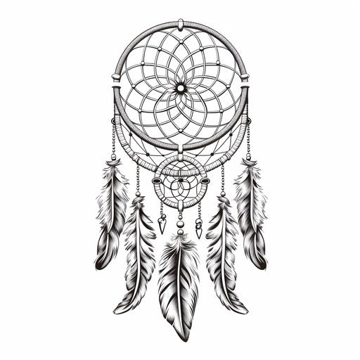 Dreams on a dream catcher isolated on white background