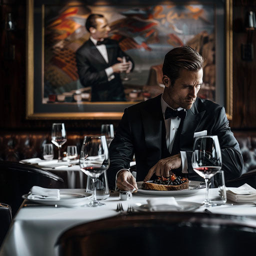 Businessman sealing deals over a power lunch in a high-end restaurant