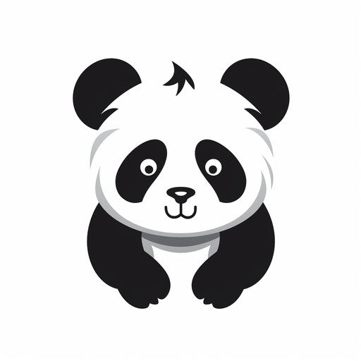 Minimalist panda illustration on a white background
