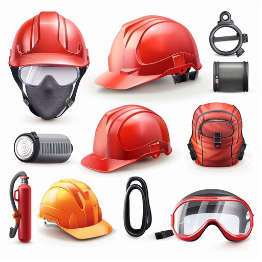 Realistic safety clipart on flat white background