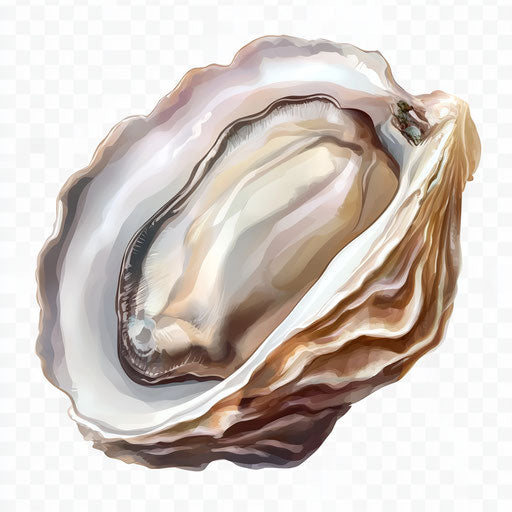 Photo-realistic clipart of Oysters, high-res, isolated