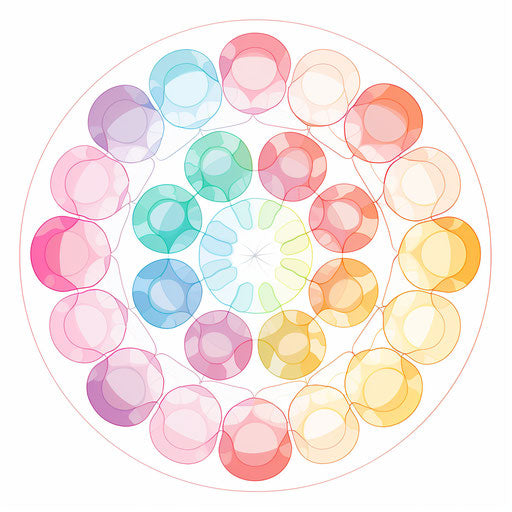 Circle clipart in the style of Pastel Colors Art, on white background