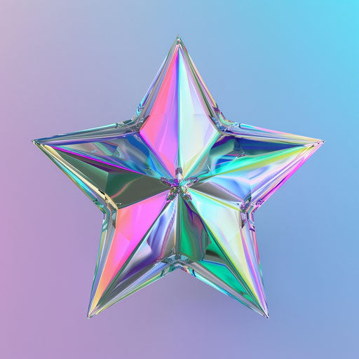 Transparent star with blue, green, red color
