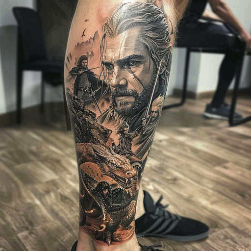 Epic hero saga forearm tattoo
