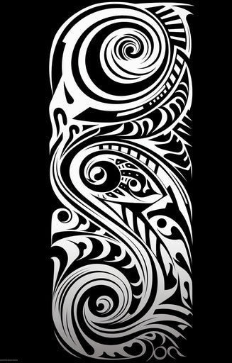 Tribal design, serpentinata style, Maori art, contemporary