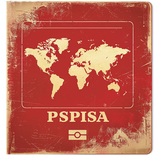 Realistic passport clipart with flat random background