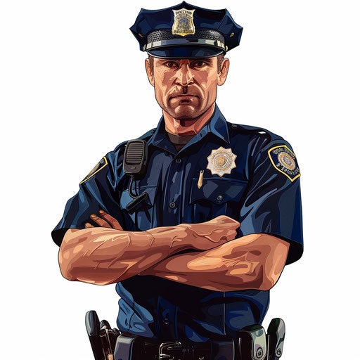 Police officer clipart with smooth finishes and vibrant hues