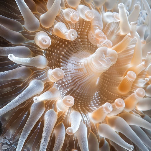 Intricate tentacles of a sea anemone