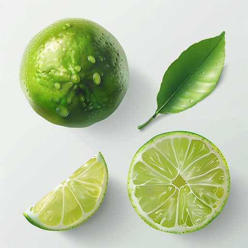 Photo realistic lime clipart on white background