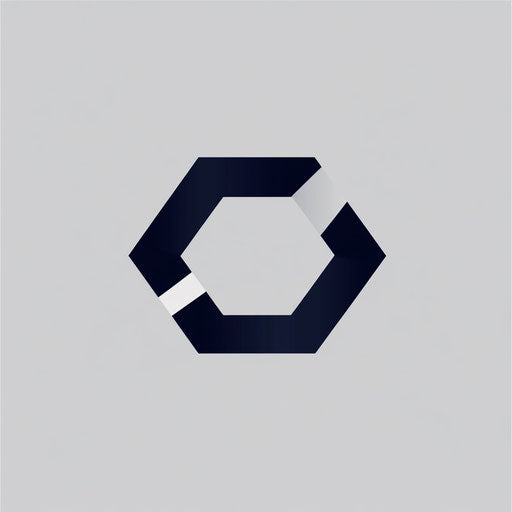 Minimalist logo featuring a unique abstract hexagon shape