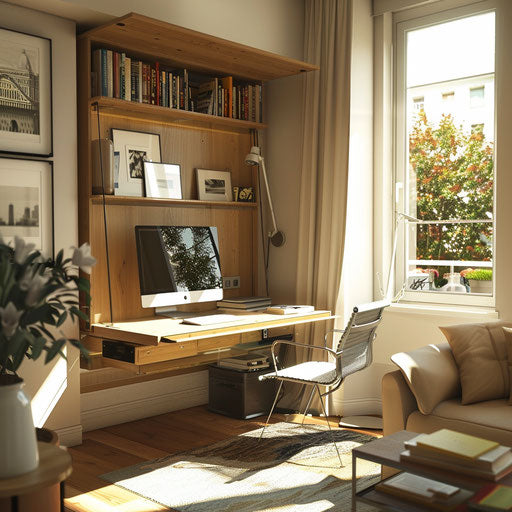 Compact home office with tuck-away desk