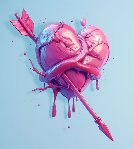 Heart with an arrow and 2 hearts - vector illustration