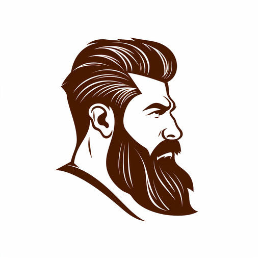 Minimalist style illustration of a beard on white background