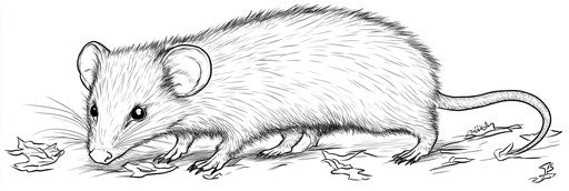 Very simple opossum coloring book page 3:1
