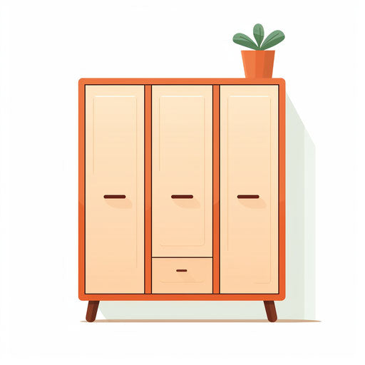 Minimalist cabinet illustration, on white background