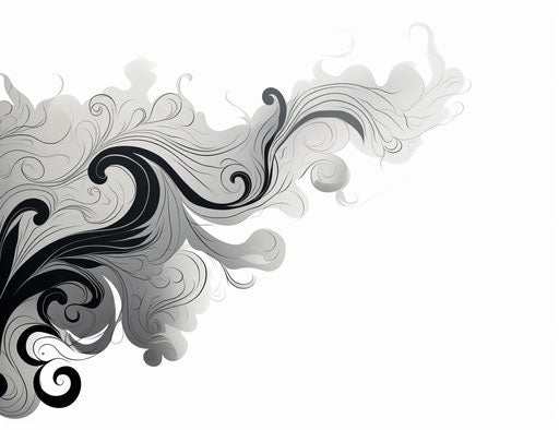 Abstract and biomorphic flames on white background