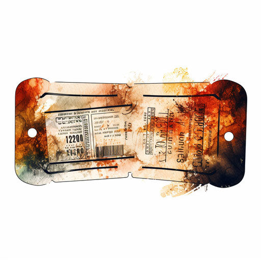 Movie ticket artwork in Oil painting style on white background