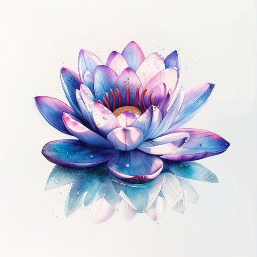 Digital drawing of a tiny lotus flower tattoo