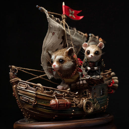 A flying squirrel pirate sailing the high seas