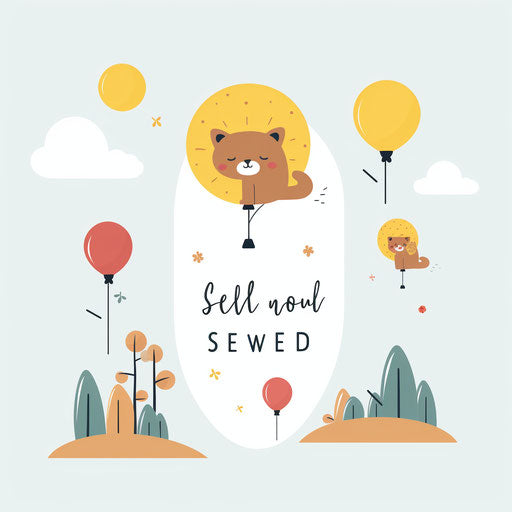 Minimalist style get well soon clipart on white background