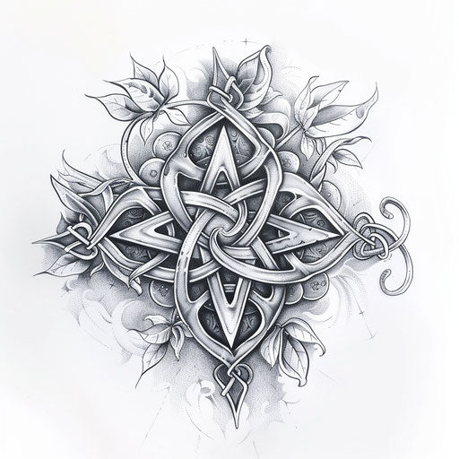 Celtic knot tattoo design for Cancer zodiac symbol