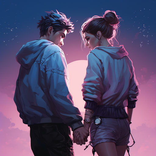 Genuine bond in pastel goth & future tech style