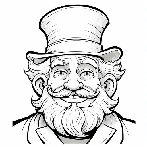 Lepreten coloring pages to print, quirky cartoonish characters, clowncore