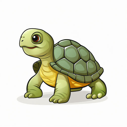 Turtle illustration in Minimalist style, on white background