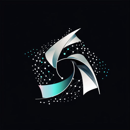 Futuristic logo for an AI company blending digital and organic