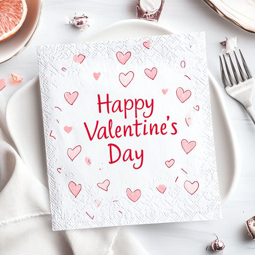 Cheerful Valentine's Day with red and pink hearts