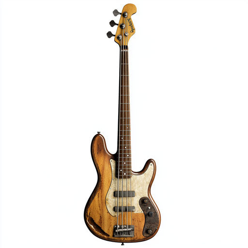 Realistic clipart of an electric bass, high resolution, isolated