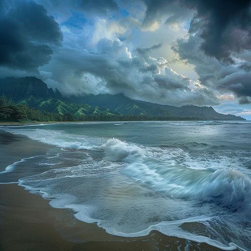 Storm over Hanalei Bay Beach, Kauai
